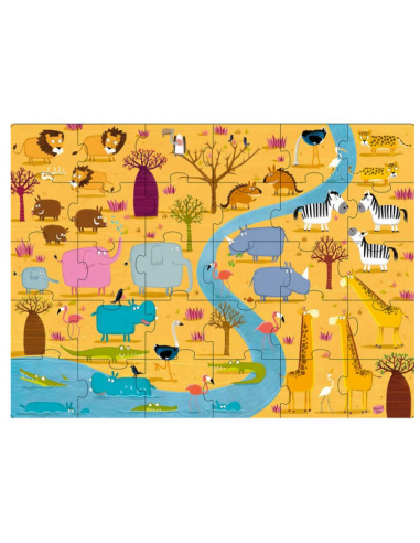 Animales de áfrica: libro + puzzle...
